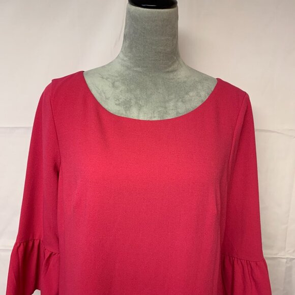 Talbots dress SZ6 hot pink shift bell sleeves classic office business Barbiecore - Picture 4 of 10